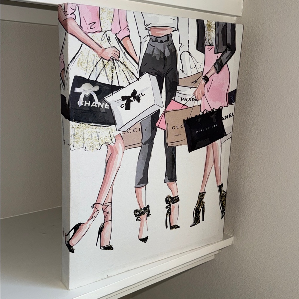FASHIONISTA Chanel Gucci Prada Shopping Bag Canvas Art